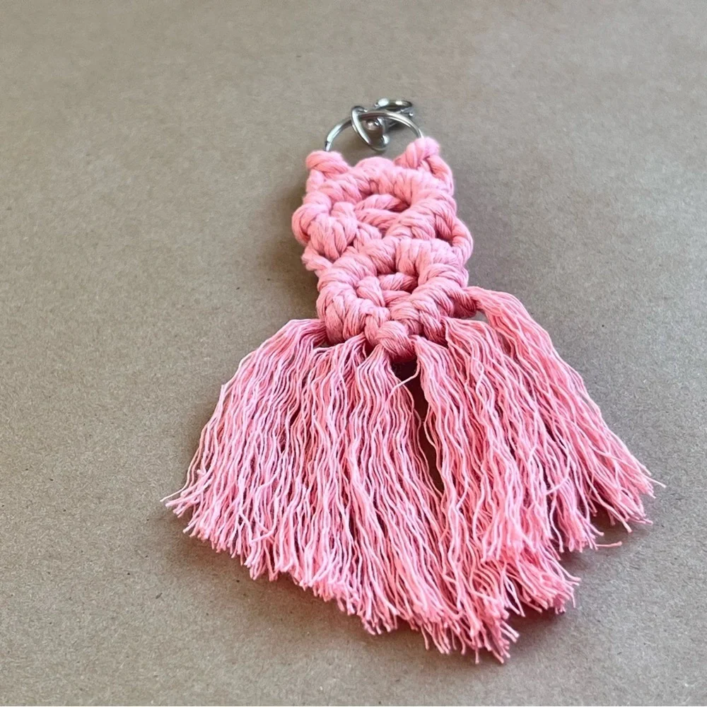 Macrame Handcrafted Keychain Boho Chic Style